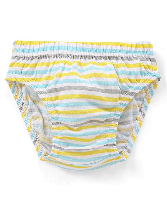 Babyhug  Cotton Knit Antibacterial Animal Print & Striped Briefs Pack of 5 - Multicolour