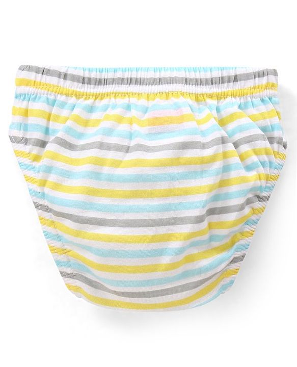 Babyhug  Cotton Knit Antibacterial Animal Print & Striped Briefs Pack of 5 - Multicolour