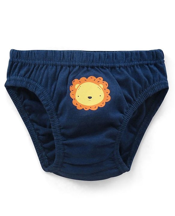 Babyhug  Cotton Knit Antibacterial Animal Print & Striped Briefs Pack of 5 - Multicolour