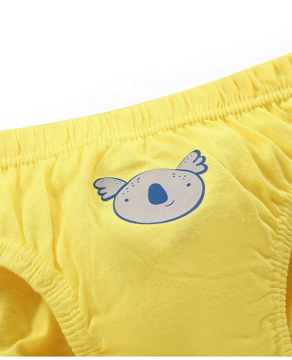 Babyhug  Cotton Knit Antibacterial Animal Print & Striped Briefs Pack of 5 - Multicolour