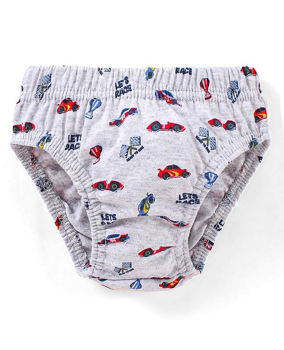 Babyhug Antibacterial Stripes & Vehicle Print Briefs Pack of 5 - Multicolor