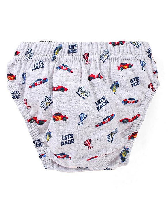 Babyhug Antibacterial Stripes & Vehicle Print Briefs Pack of 5 - Multicolor