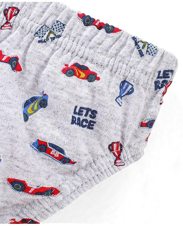 Babyhug Antibacterial Stripes & Vehicle Print Briefs Pack of 5 - Multicolor