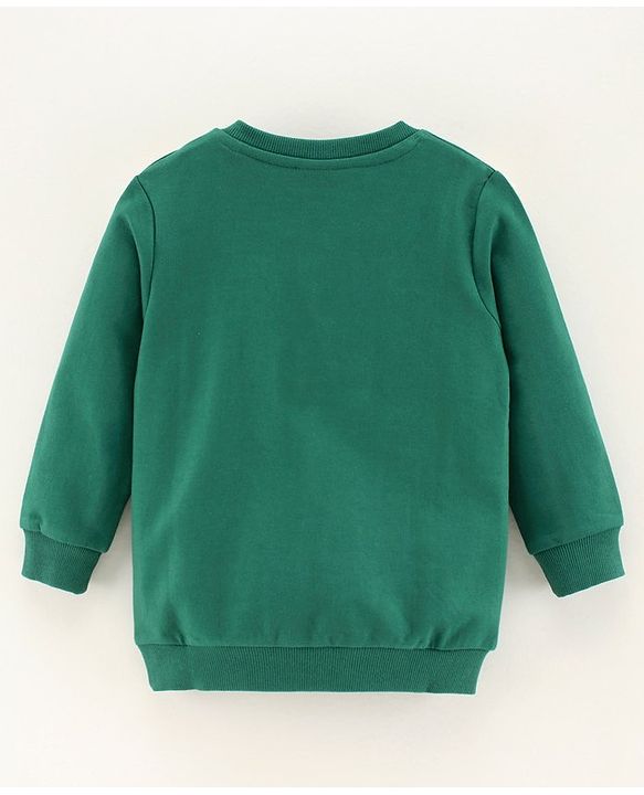 Babyhug Full Sleeves Sweatshirt Teddy Embroidery - Green
