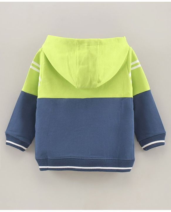 Babyhug Full Sleeves Hooded Sweat Jacket Text Print - Multicolor
