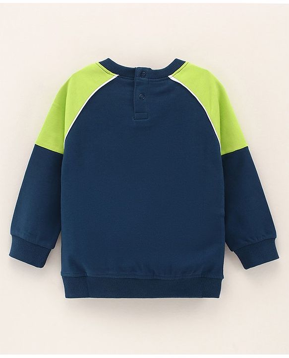 Babyhug Full Sleeves Sweatshirts 3D Goggle - Navy