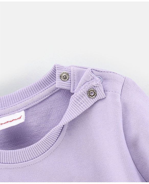 Babyhug Full Sleeves Sweatshirt Penguin Print - Purple