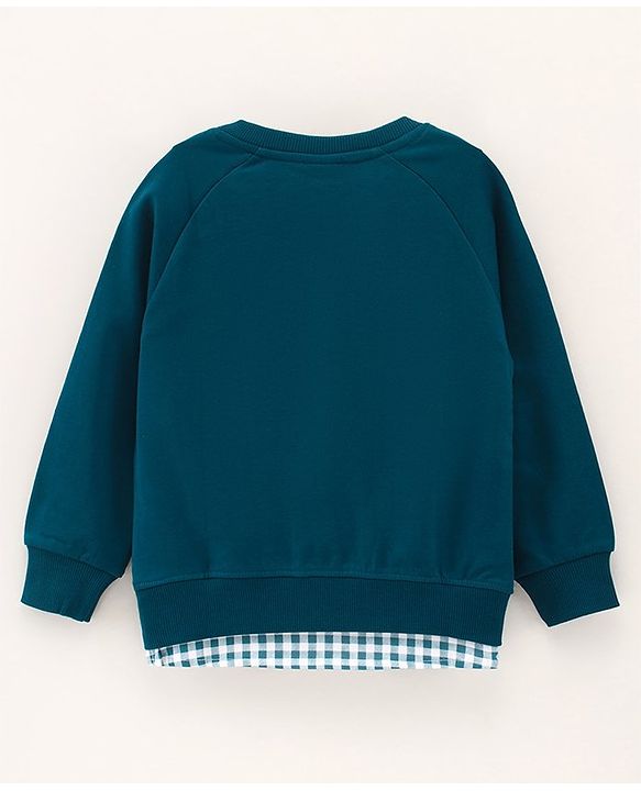 Babyhug Full Sleeves Sweatshirts Genius Embroidered - Blue