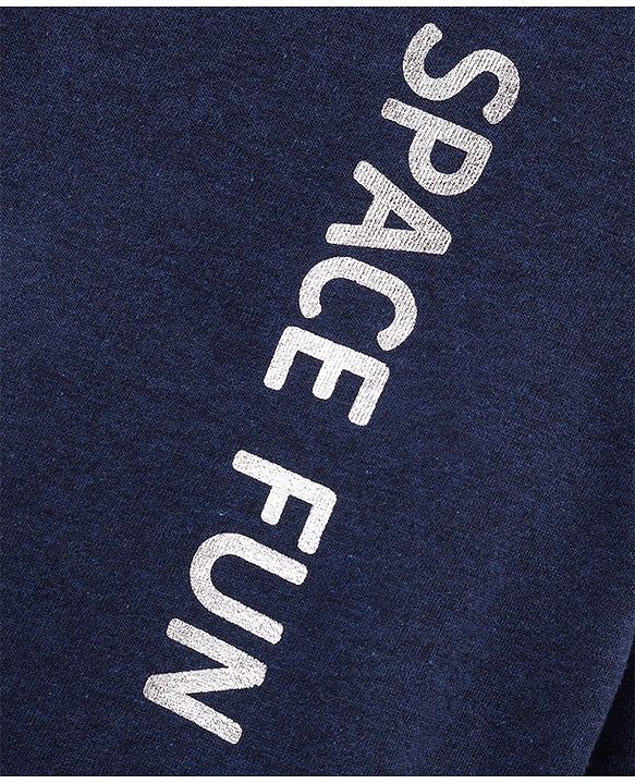 Babyhug Full Sleeves Sweatshirt Space Fun Print - Navy