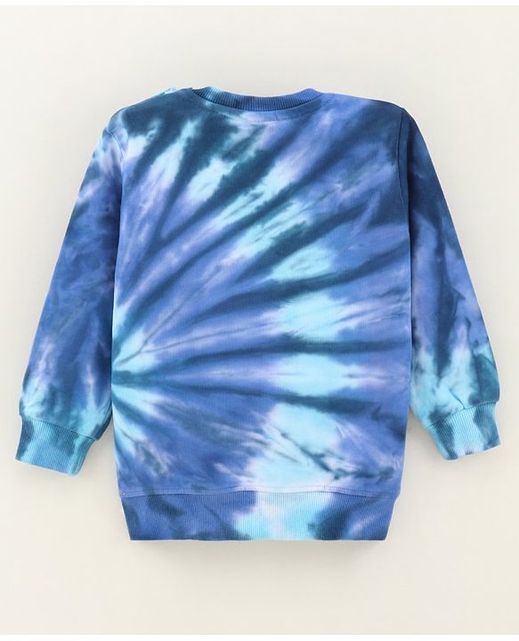 Babyhug Full Sleeves Sweatshirt Tie Dye Print - Blue