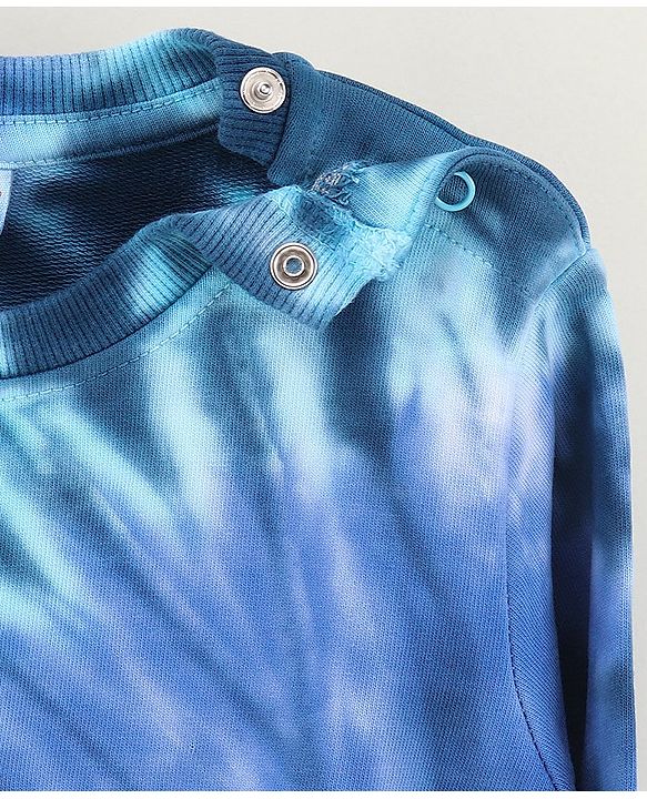Babyhug Full Sleeves Sweatshirt Tie Dye Print - Blue
