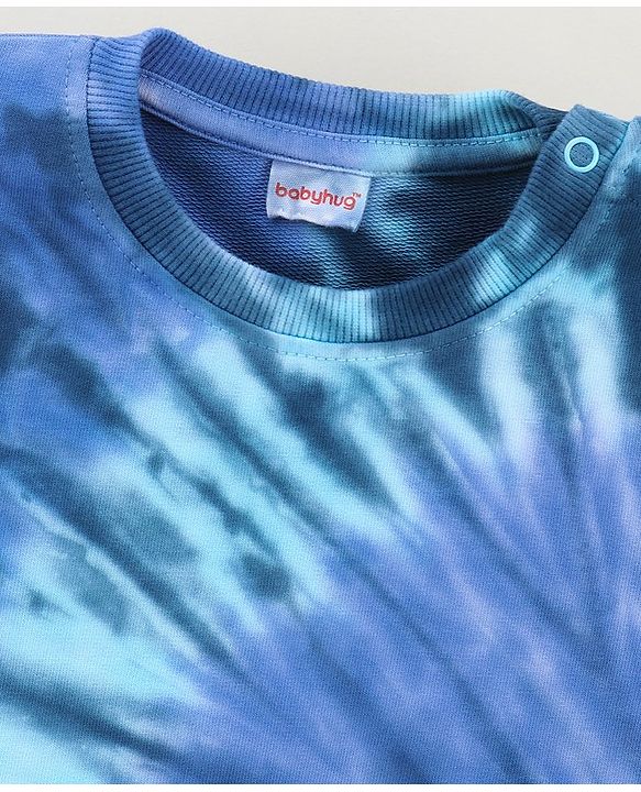 Babyhug Full Sleeves Sweatshirt Tie Dye Print - Blue