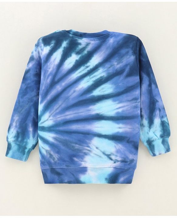 Babyhug Full Sleeves Sweatshirt Tie Dye Print - Blue