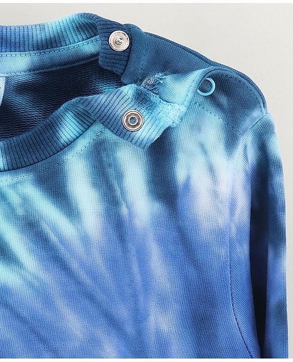 Babyhug Full Sleeves Sweatshirt Tie Dye Print - Blue