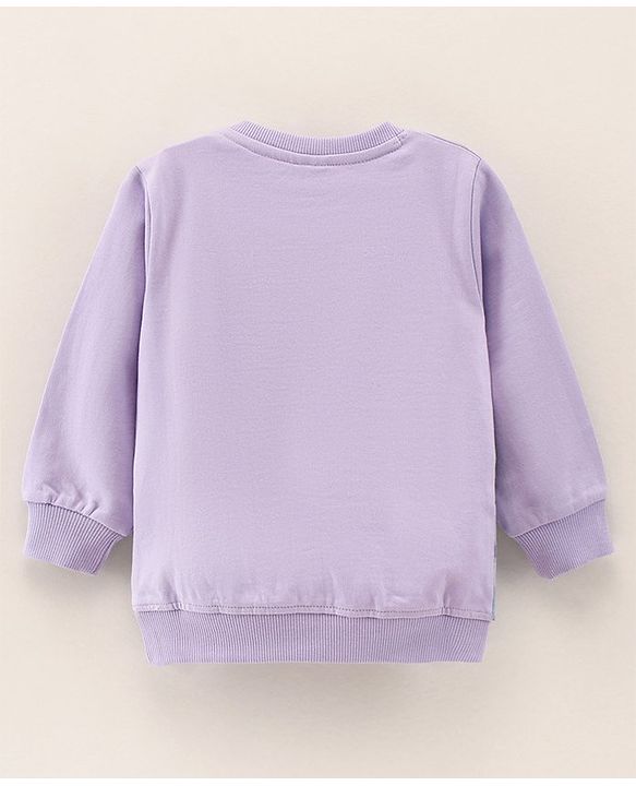 Babyhug Cotton Blend Full Sleeves Sweat Shirt Penguin Print - Purple