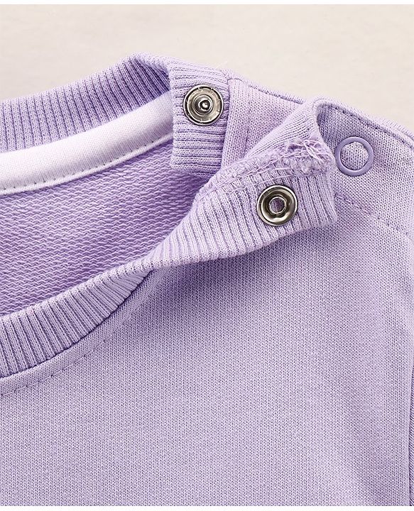 Babyhug Cotton Blend Full Sleeves Sweat Shirt Penguin Print - Purple