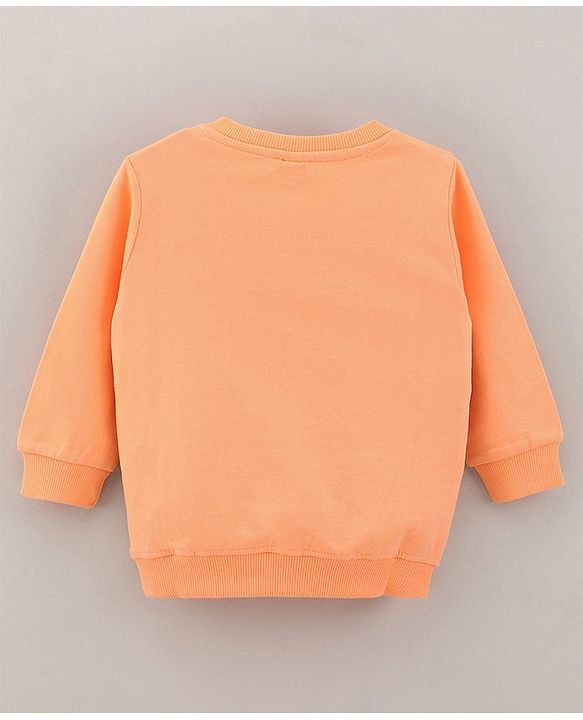 Babyhug Full Sleeves Sweatshirt Animal Print - Peach
