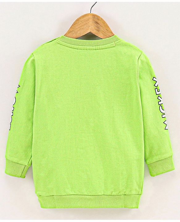 Babyhug Full Sleeves Sweatshirt Mickey Mouse Graphic & Print at Sleeves- Green