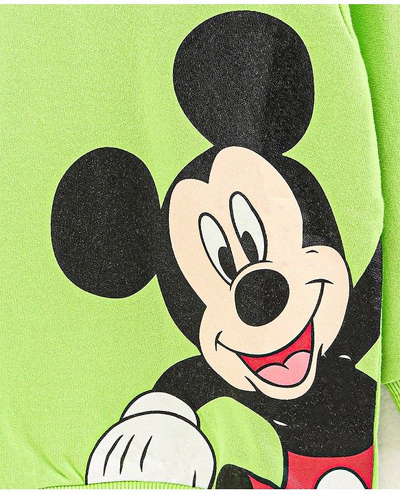 Babyhug Full Sleeves Sweatshirt Mickey Mouse Graphic & Print at Sleeves- Green