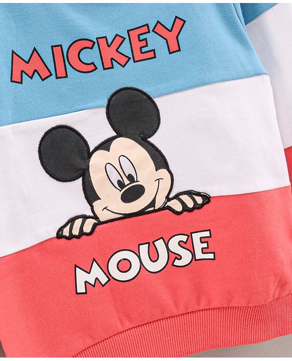 Babyhug Full Sleeves Sweatshirt Mickey Mouse Print - Multicolor