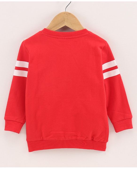 Babyhug Full Sleeves Sweatshirt Mickey Mouse Print - Red