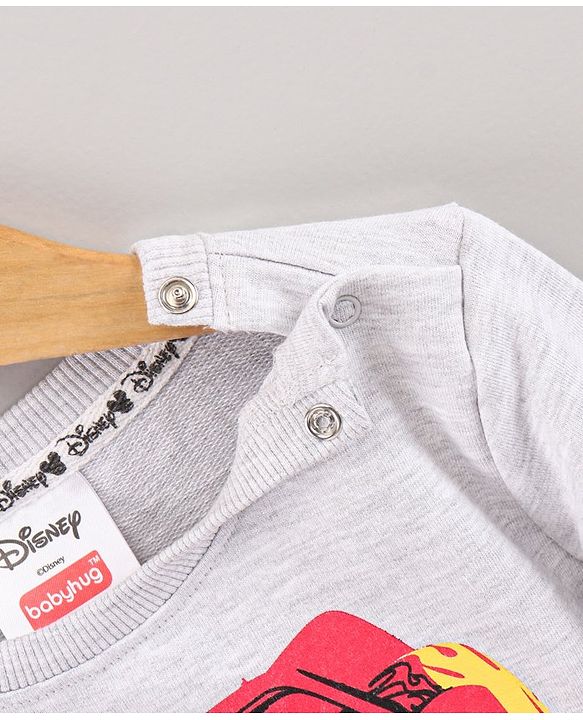 Babyhug Full Sleeves Sweatshirt Disney Cars Print- Grey