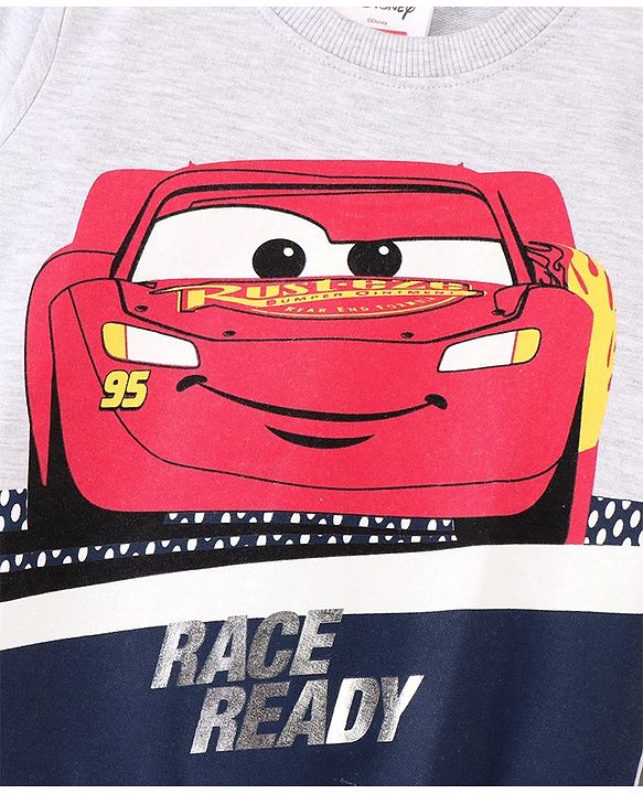 Babyhug Full Sleeves Sweatshirt Disney Cars Print- Grey