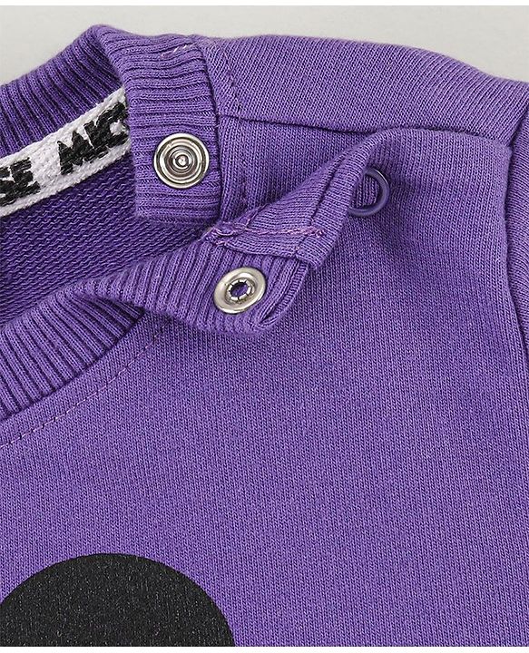 Babyhug Full Sleeves Sweatshirt Mickey Mouse Print - Purple