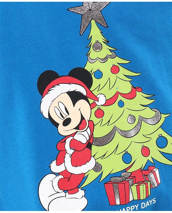 Babyhug Full Sleeves Sweatshirts Mickey Mouse Print - Blue
