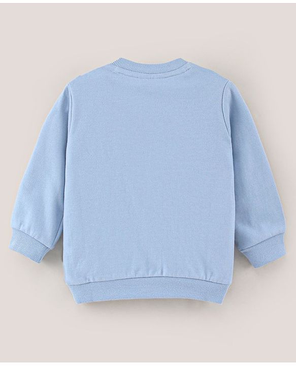 Babyhug Full Sleeves Cotton Knit Sweatshirt Lady & The Tramp Print - Blue
