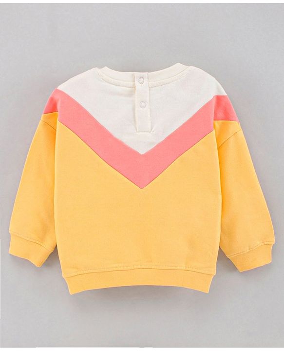 Babyhug Full Sleeves Cotton Knit Cut & Sew Sweatshirt Floral & Butterfly Embroidery - Multicolor"