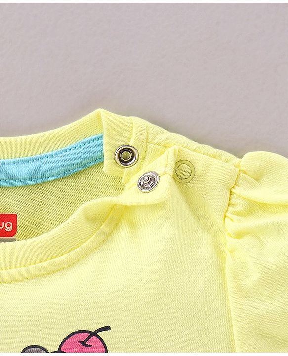Babyhug Short Sleeves Nightwear Pajama Set Ice-Cream Print - Yellow Pink