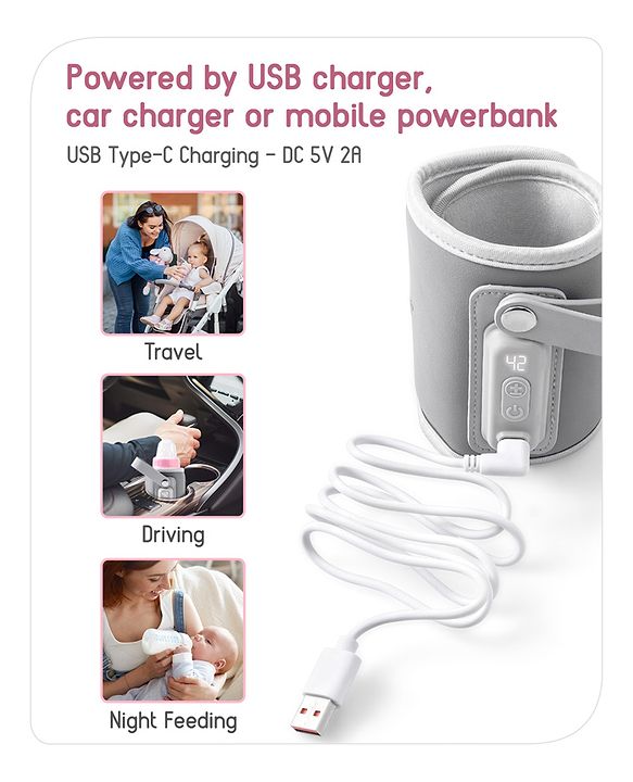 Babyhug Portable Bottle Warmer - Grey