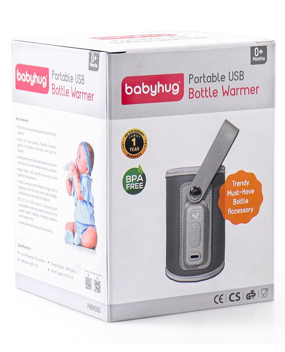 Babyhug Portable Bottle Warmer - Grey