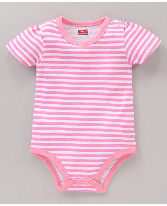 Babyhug 100% Cotton Onesie Printed Pack of 3 - Pink Yellow