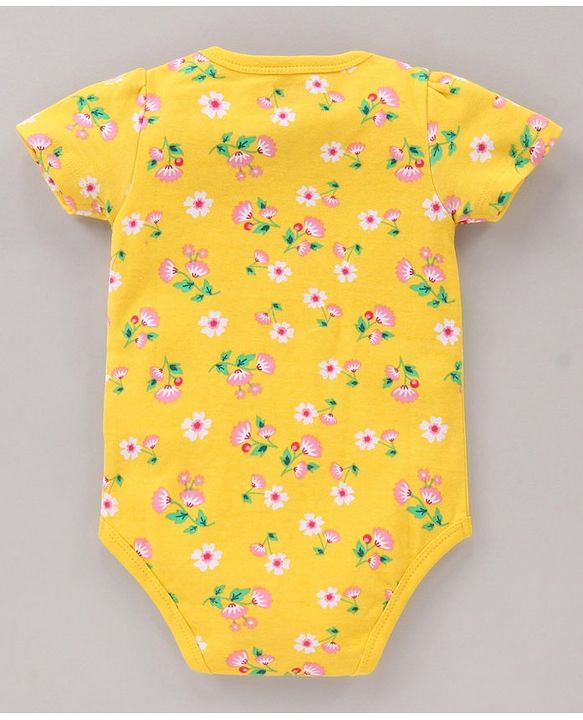 Babyhug 100% Cotton Onesie Printed Pack of 3 - Pink Yellow