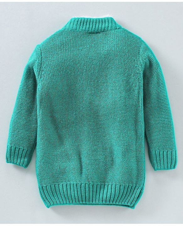 Babyhug Full Sleeves Cable Knit Pullover - Green