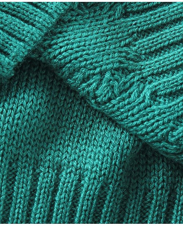 Babyhug Full Sleeves Cable Knit Pullover - Green