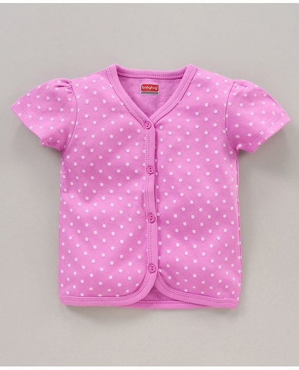 Babyhug 100% Cotton Half Sleeves Floral Print & Striped Vest Pack Of 3 - Yellow & Pink