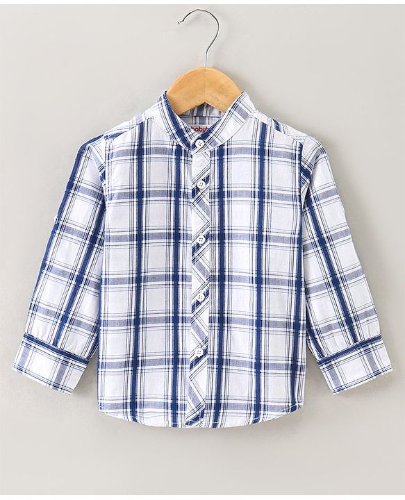 Babyhug Cotton Woven Full Sleeves Checks Shirt - White
