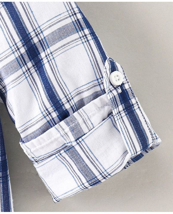 Babyhug Cotton Woven Full Sleeves Checks Shirt - White