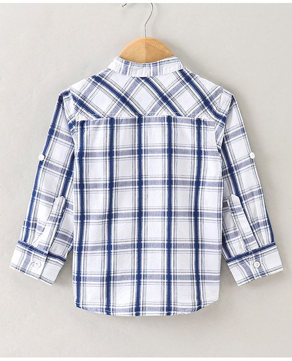 Babyhug Cotton Woven Full Sleeves Checks Shirt - White