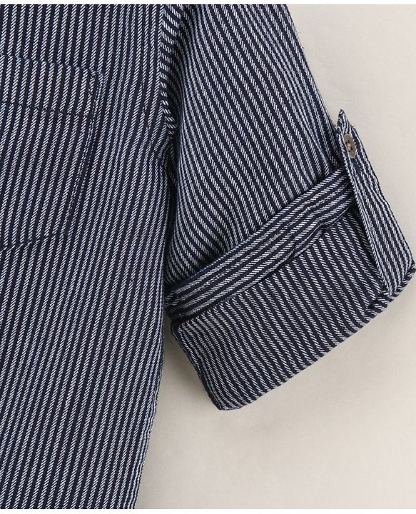 Babyhug Cotton Woven Full Sleeves Denim Shirt Striped - Blue