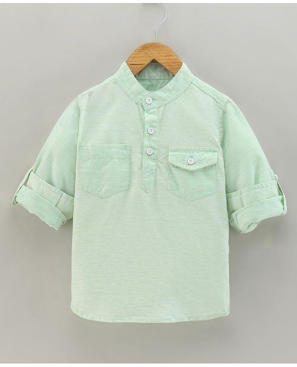 Babyhug Full Sleeves Shirt Solid - Green