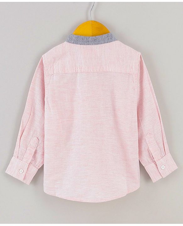 Babyhug Full Sleeves Solid Color Shirt - Pink