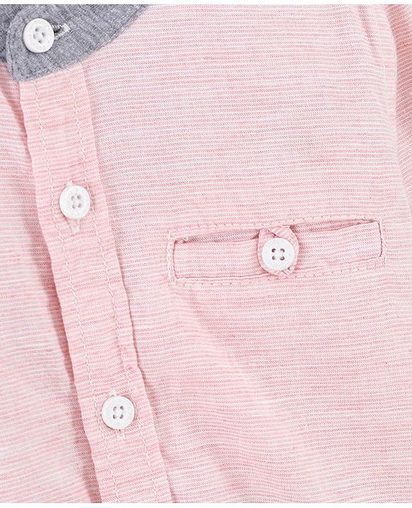 Babyhug Full Sleeves Solid Color Shirt - Pink