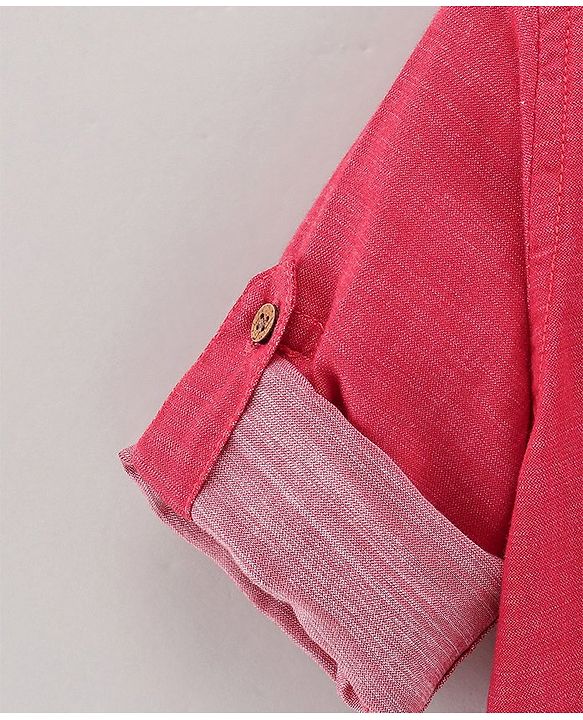 Babyhug Full Sleeves Solid Color Shirt - Red