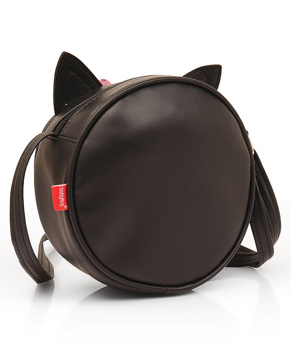 Babyhug Free Size Sling Bag With Sequin & Feather Detailing- Black