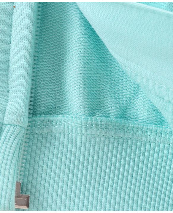 Babyhug Full Sleeves Embroidered Sweat Jacket - Sky Blue