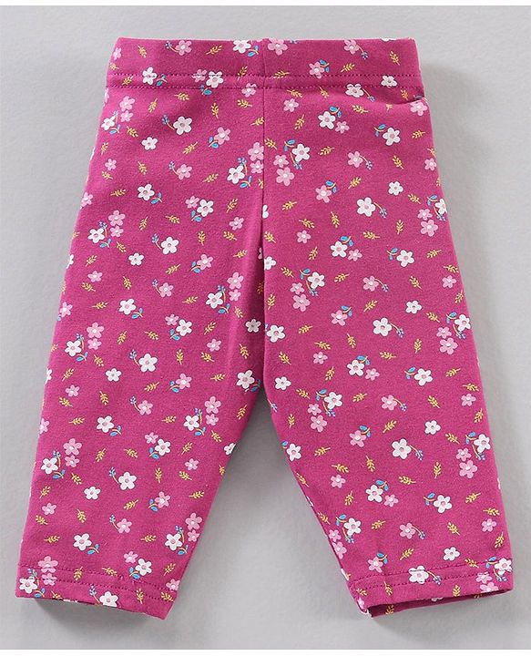 Babyhug Three Fourth Length Leggings Printed Pack of 3 - Multicolour